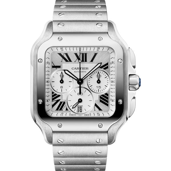 Cartier Santos Chronograph Edelstahl Uhr