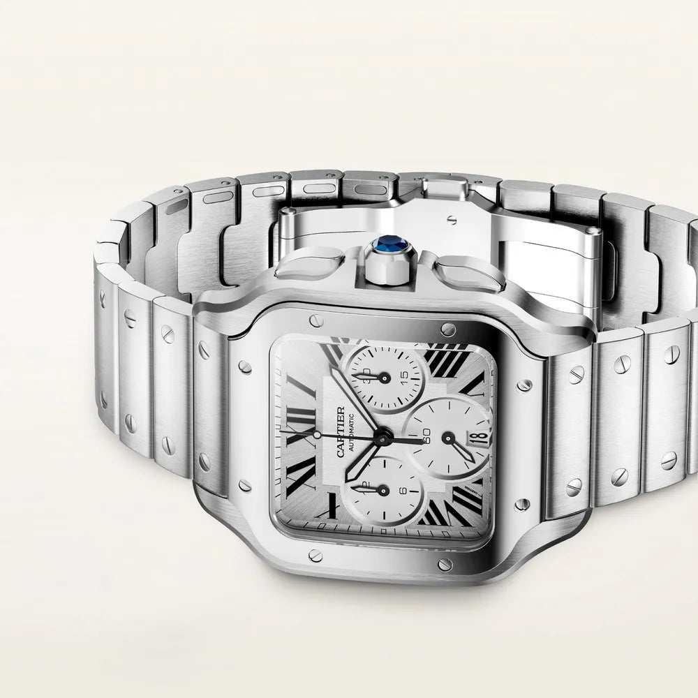 Cartier Santos Chronograph Edelstahl Uhr