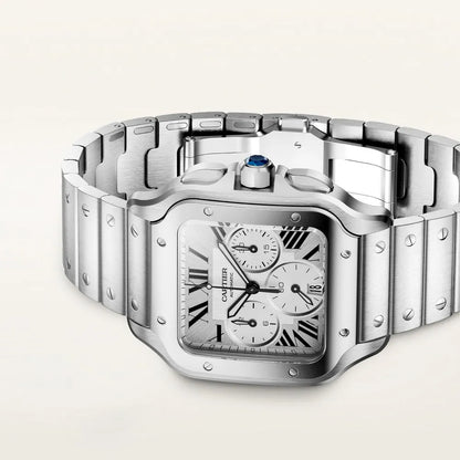 Cartier Santos Chronograph Edelstahl Uhr
