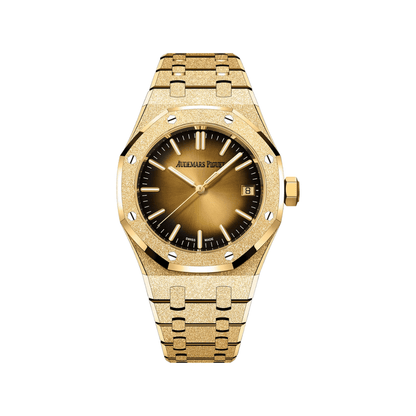 Audemars Piguet Royal Oak 15550BA.GG.1356BA.01 Frosted Yellow Gold Smoked Yellow Dial 37 MM