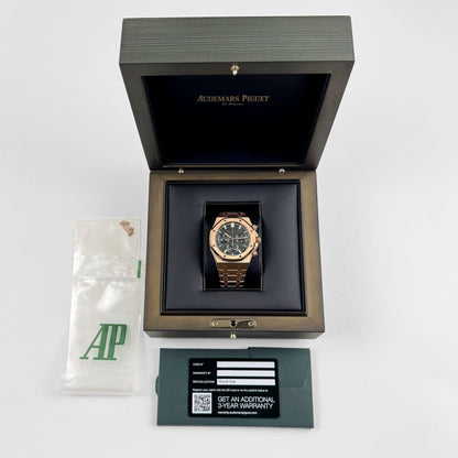 Audemars Piguet Royal Oak 26240OR.OO.1320OR.04 Chronograph '50th Anniversary' Rose Gold Khaki Green Dial (2022) Swiss 3285 Movement 41 MM