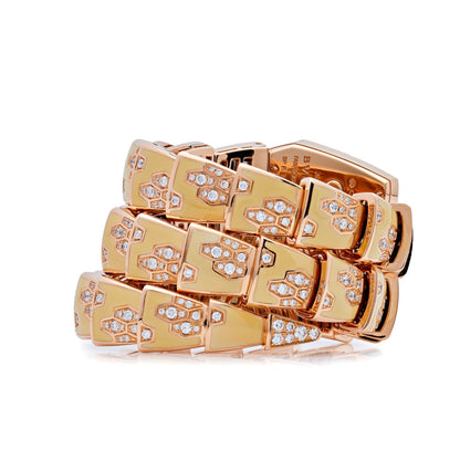 BVLGARI Serpenti Two-Coil Uhr 101985 Damen Roségold Diamanten Lack Perlmuttzifferblatt