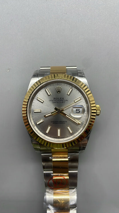 Rolex Datejust – Silver Dial VSF SUPER CLONE – 126333 – Fluted Bezel – Oyster Bracelet 41 MM