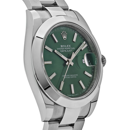 Rolex Datejust 126300 Stainless Steel Green Dial Oyster (2025) 41 MM