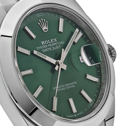 Rolex Datejust 126300 Stainless Steel Green Dial Oyster (2025) 41 MM
