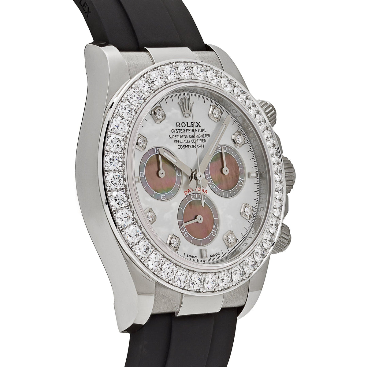 Rolex Daytona 126589RBR White Gold Diamond Mother of Pearl Dial Diamond Bezel 40 MM