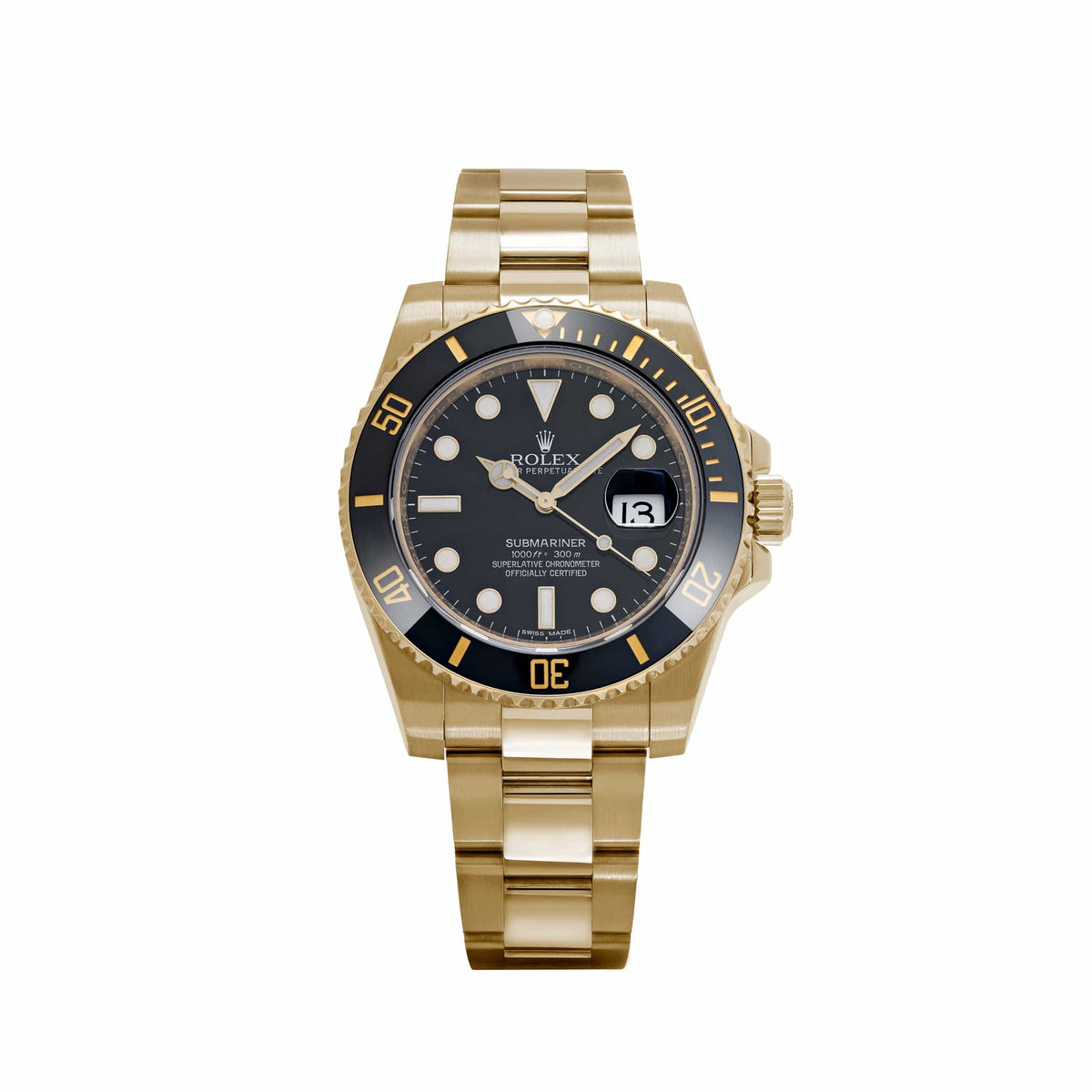 Rolex Submariner Date 116618LN Yellow Gold Black Dial 40 MM